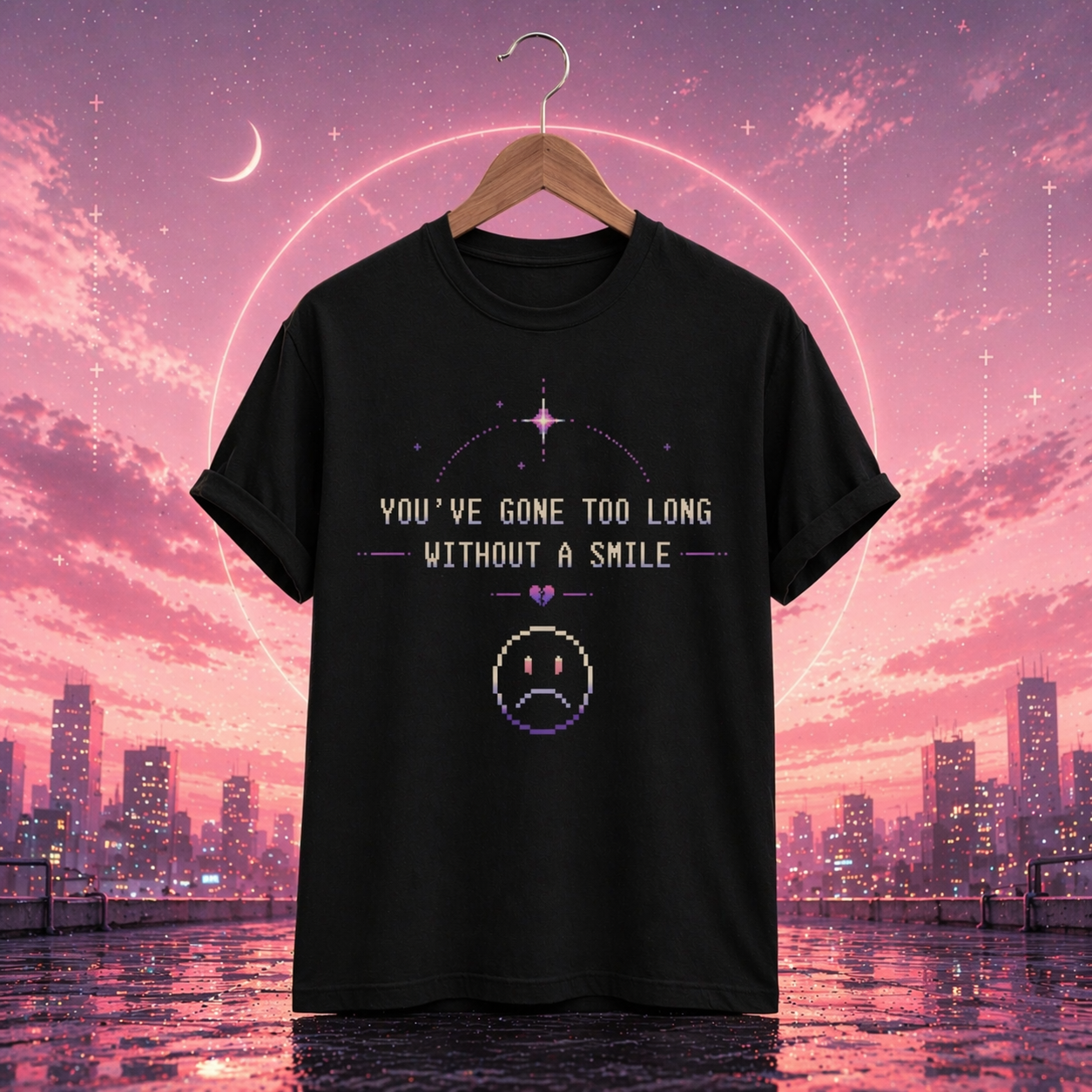 [BÁSICA] CAMISETA “YOU’VE GONE TOO FAR WITHOUT A SMILE”