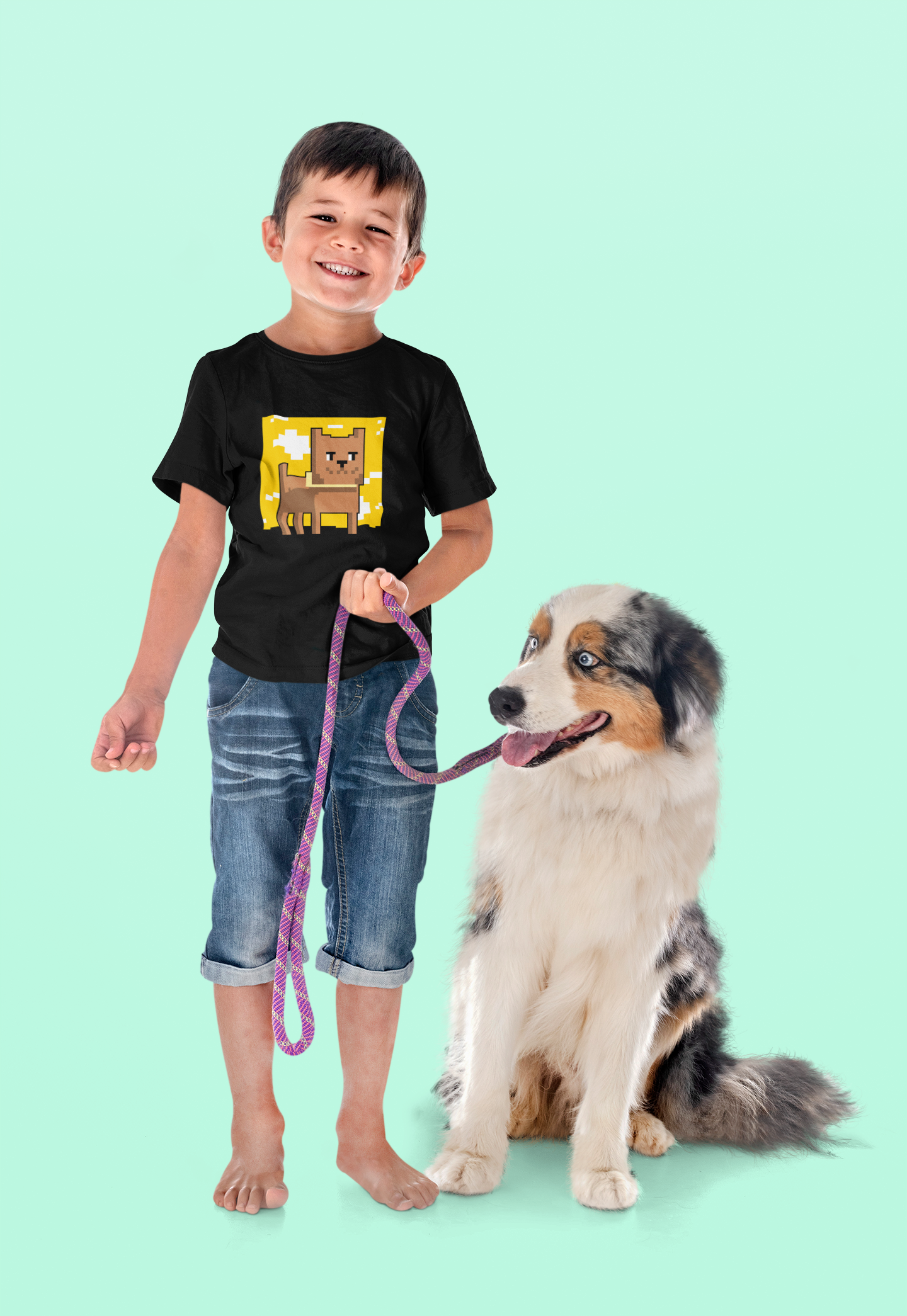 Nome do produto: Camiseta Cachorro Minecraft (2 a 14 anos)