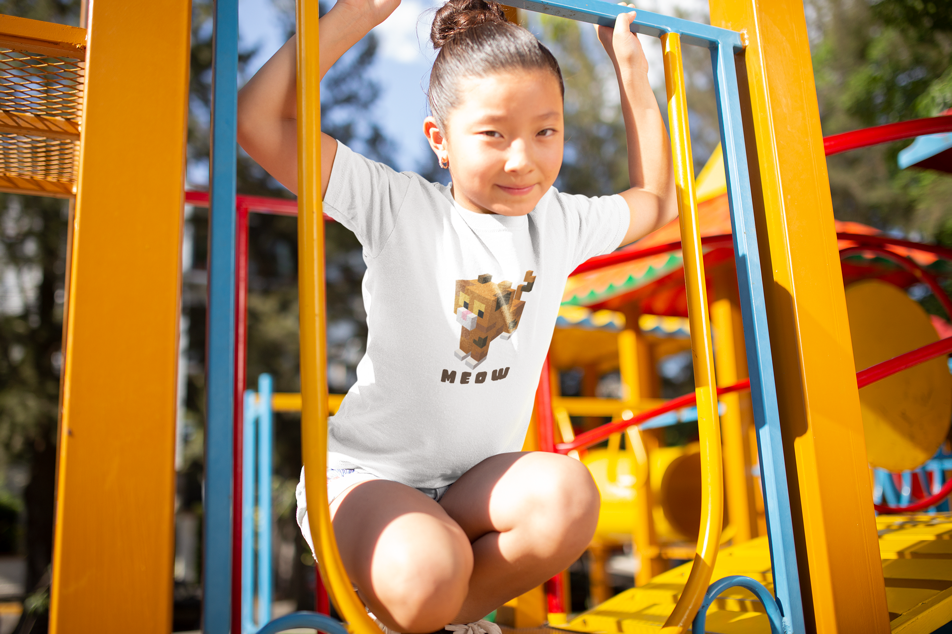 Nome do produto: Camiseta Meow Minecraft (2 a 14 anos)