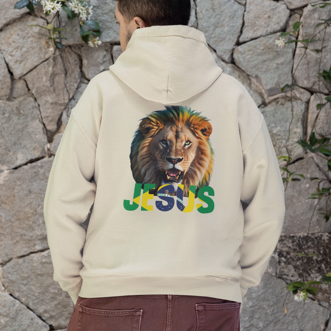 Nome do produto: MOLETOM PRIME COM ZIPPER LEÃO JESUS BRASIL ( varias cores )