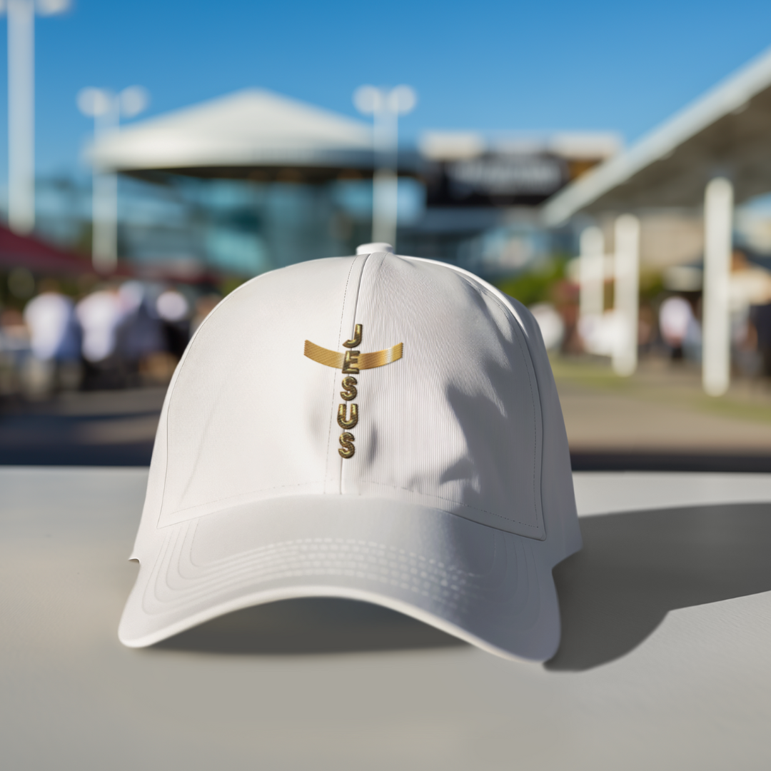 Nome do produto: BONE AMARICANO COM TELA DOURADO JESUS EM CRUZ ( varias cores )