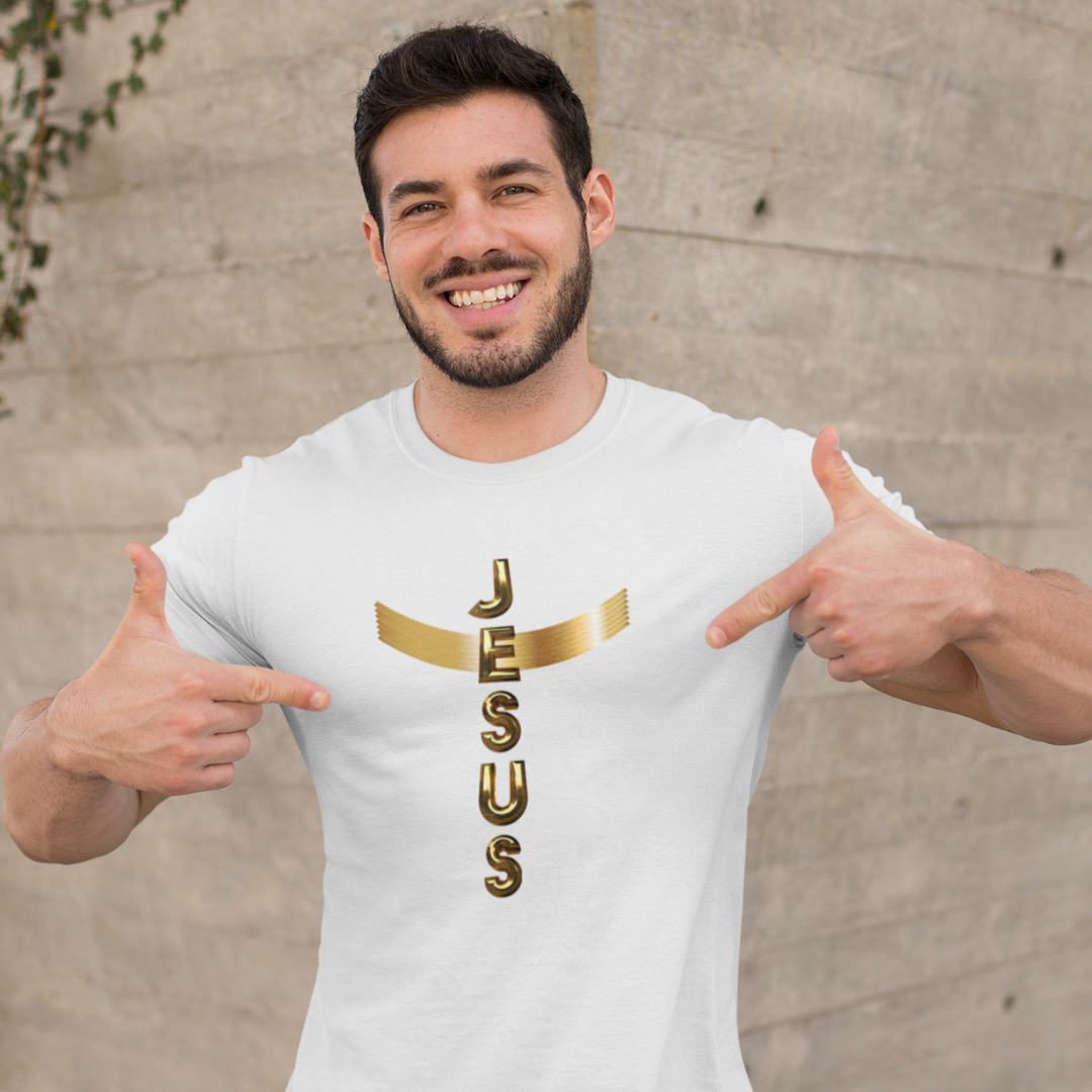 Nome do produto: CAMISA QUALITY DOURADA JESUS EM CRUZ ( varias cores )