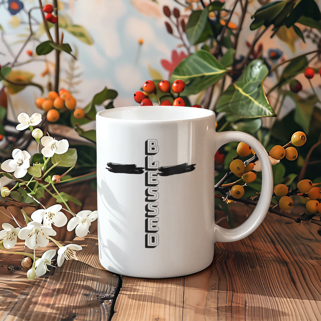 Nome do produto: CANECA COMUM CRUZ BLESSED