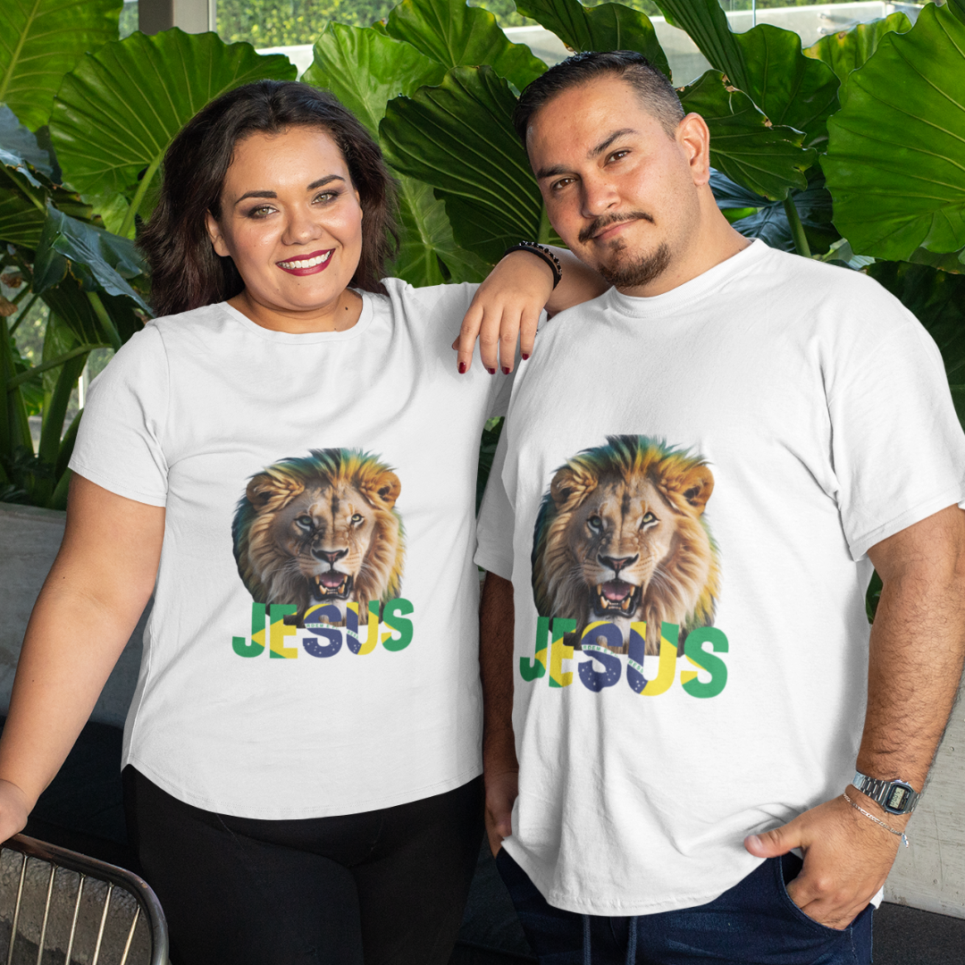 Nome do produto: CAMISA PLUS SIZE LEÃO COM BRASIL ( varias cores )
