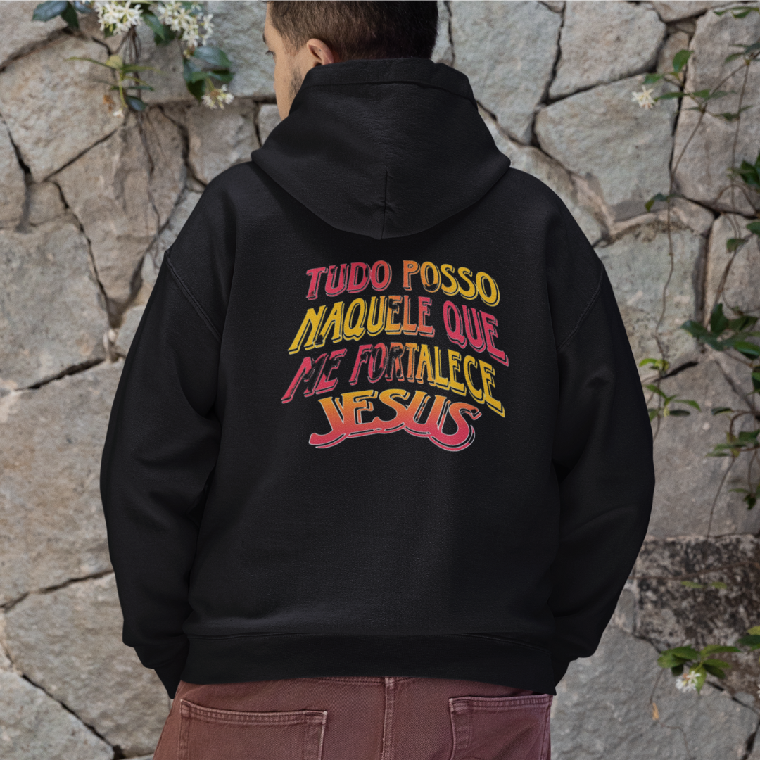 Nome do produto: MOLETOM PRIME COM ZIPPER TUDO POSSO NAQUELE QUE ME FORTALECE ( varias cores )