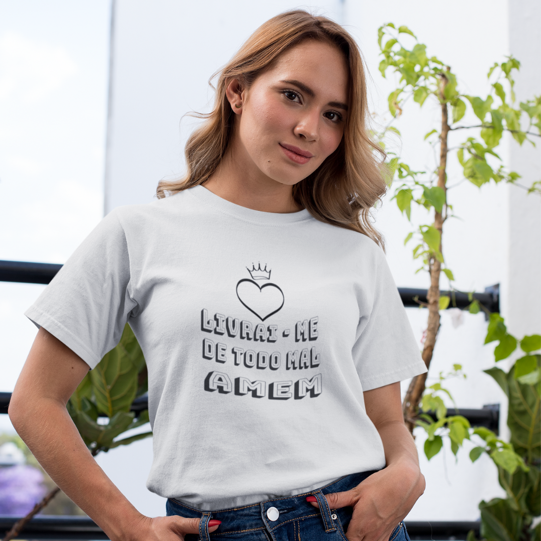 Nome do produto: CAMISA QUALITY LIVRAI ME DE TODO MAL AMEM 01 ( varias cores )