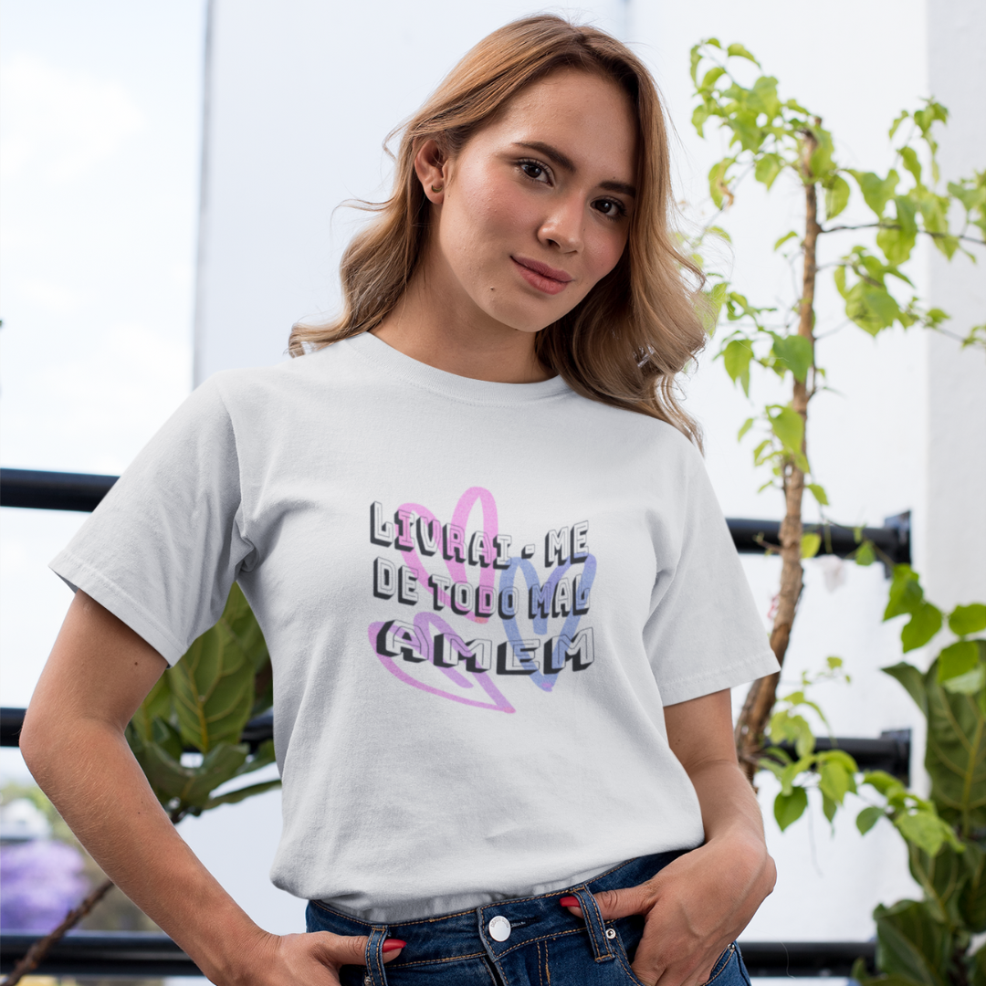 Nome do produto: CAMISA QUALITY LIVRAI ME DE TODO MAL AMEM 05 ( varias cores )