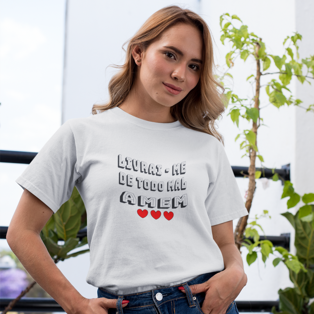 Nome do produto: CAMISA QUALITY LIVRAI ME DE TODO MAL AMEM 07 ( varias cores )