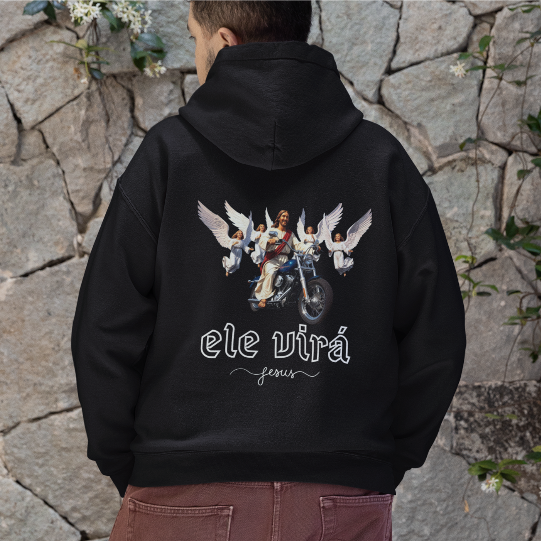 Nome do produto: MOLETOM PRIME COM ZIPPER JESUS NA MOTO ELE VIRÁ 02 ( vaarias cores )