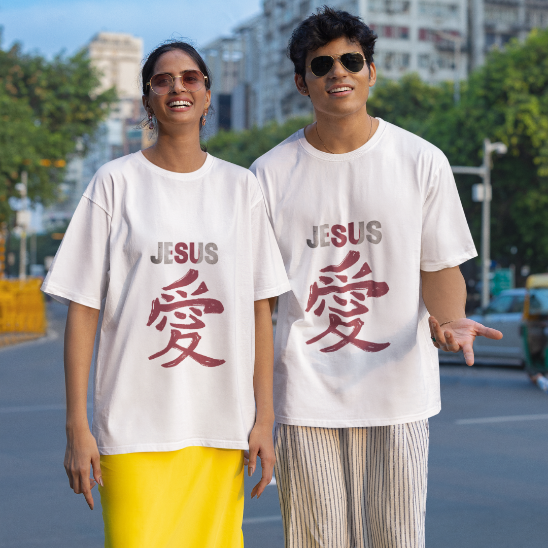 Nome do produto: OVER SIZE JESUS AMOR EM JAPONES ( varias cores )