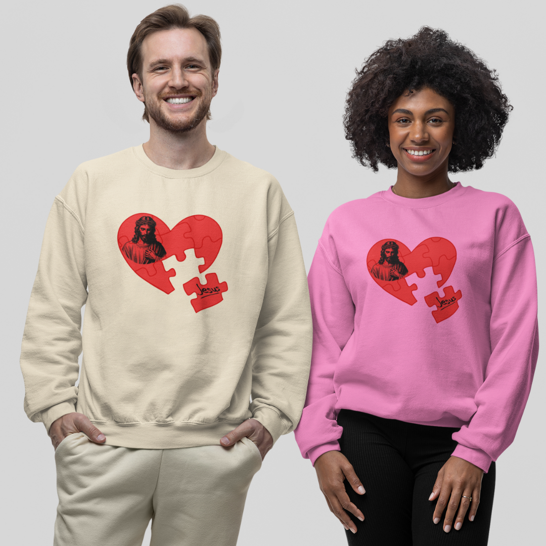 Nome do produto: MOLETOM FECHADO CORAÇÃO QUEBRA CABEÇAS 01 ( varias cores )