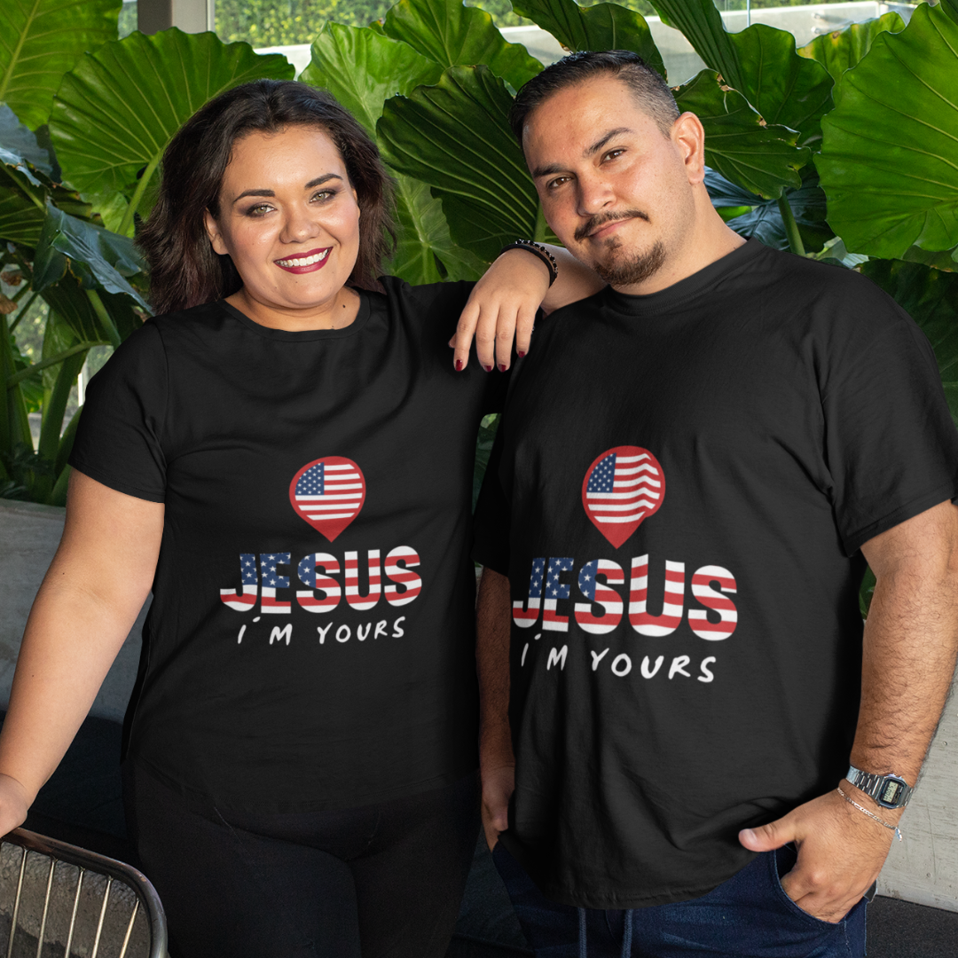 Nome do produto: CAMISA PLUS SIZE JESUS I`M YOURS ESTADOS UNIDOS ( varias cores )