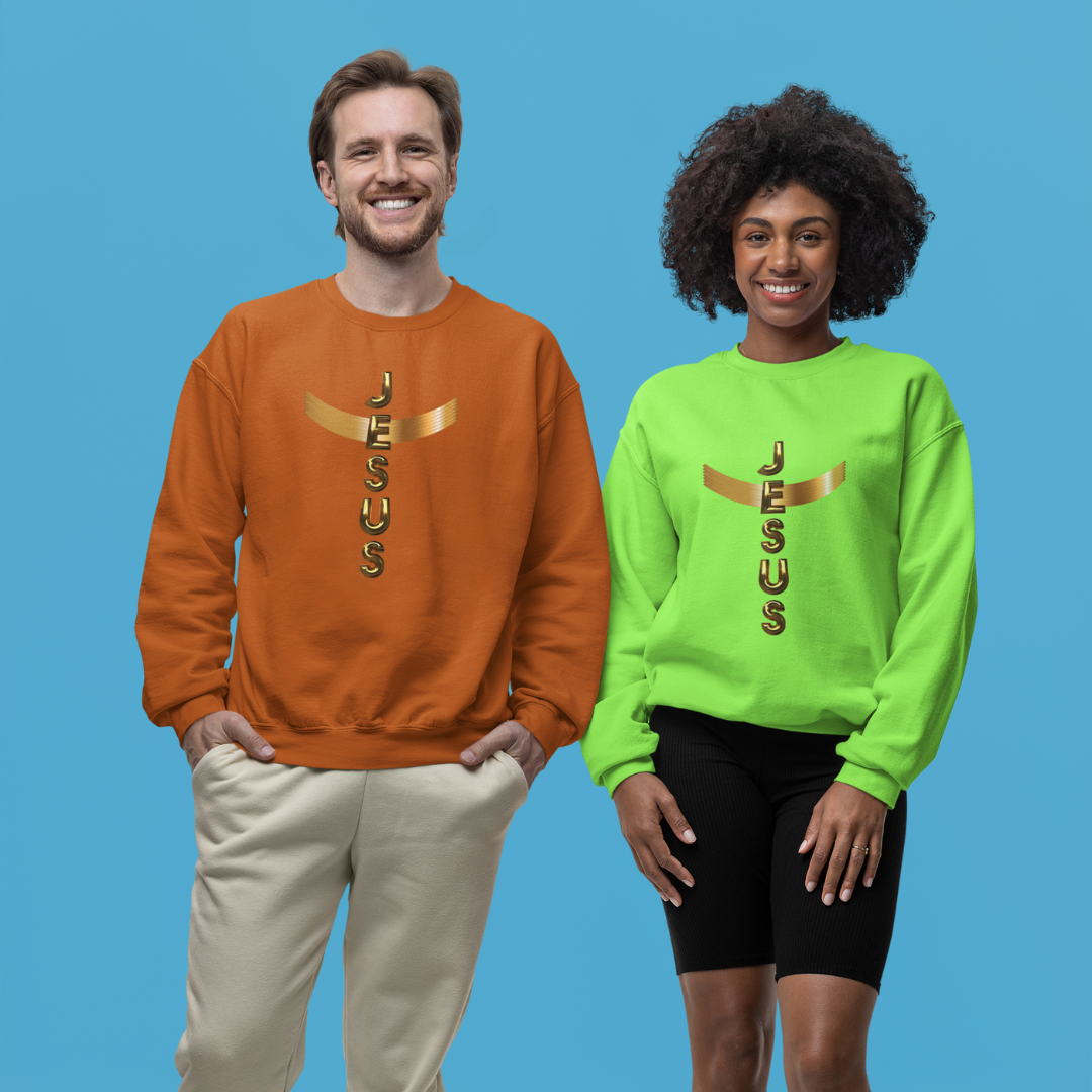 Nome do produto: MOLETOM FECHADO DOURADO JESUS EM CRUZ ( varias cores )