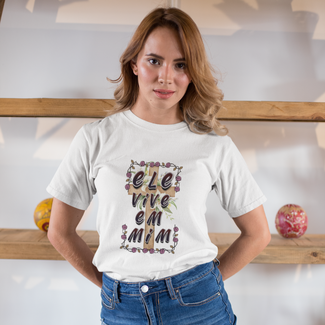 Nome do produto: CAMISA QUALITY ELE VIVE EM MIM 03 ( varias cores )