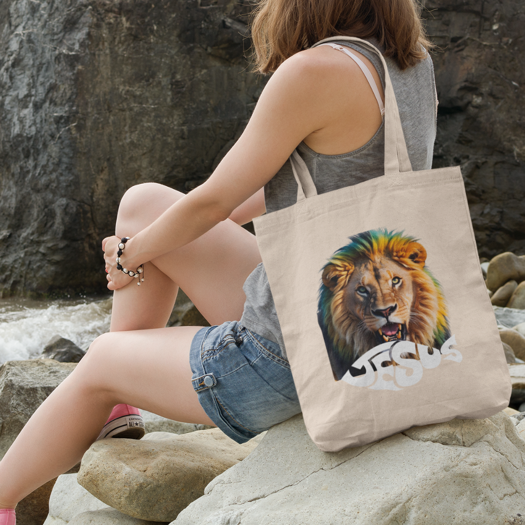 Nome do produto: ECO BAG LEÂO COM JESUS ESCRITO