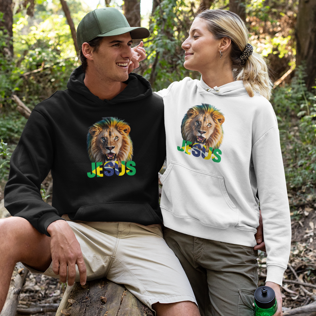 Nome do produto: MOLETOM CANGURU LEÃO JESUS BRASIL ( varias cores )