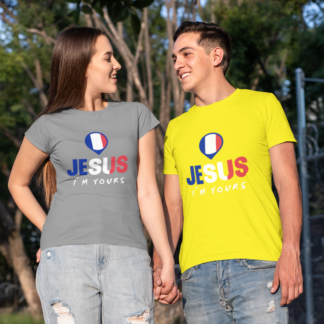 Nome do produto: CAMISA QUALITY JESUS I´M YOURS FRANÇA ( varias cores )