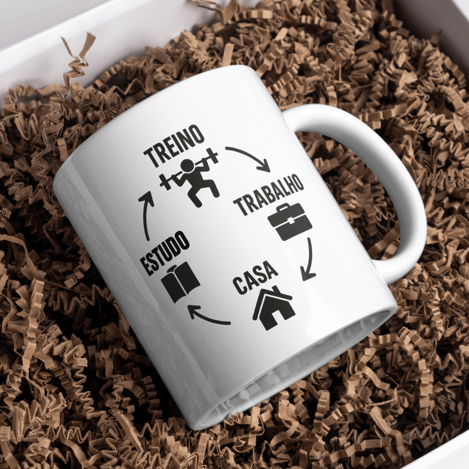 Nome do produto: Caneca Oficial – Treino. Estudo. Trabalho. Casa. (Ciclo) 