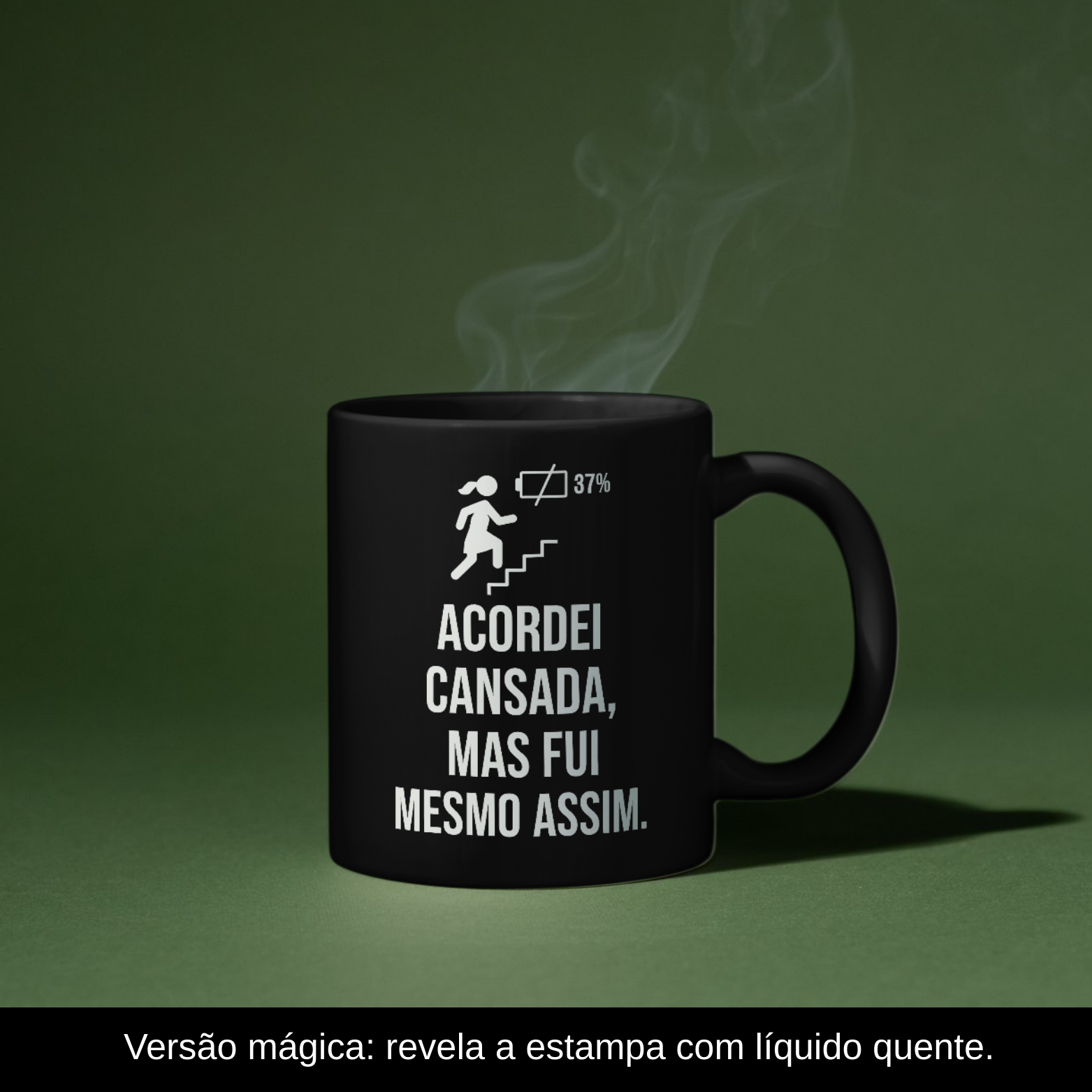 Nome do produto: Caneca Mágica Oficial – Na Base da Disciplina (Versão Feminina – Estampa Preta)