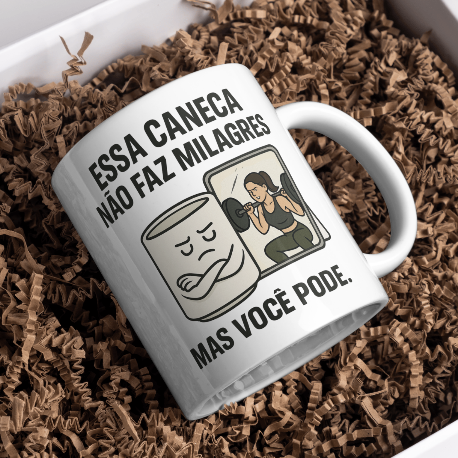 Nome do produto: Caneca Oficial – Essa Caneca Não Faz Milagre, Mas Você Pode (Versão Feminina)