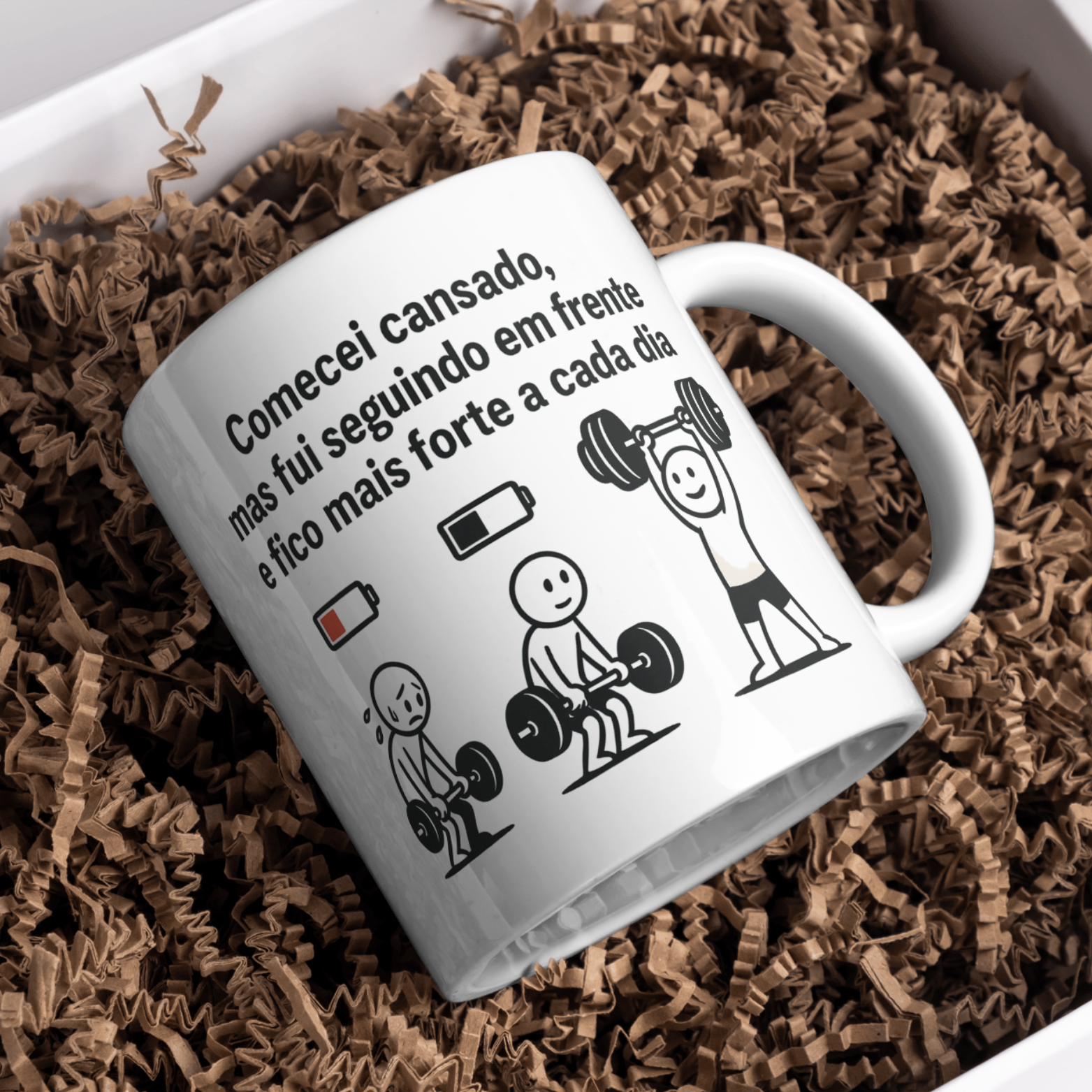 Nome do produto: Caneca Oficial – Comecei Cansado, Mas Fui Seguindo em Frente e Fico Melhor a Cada Dia