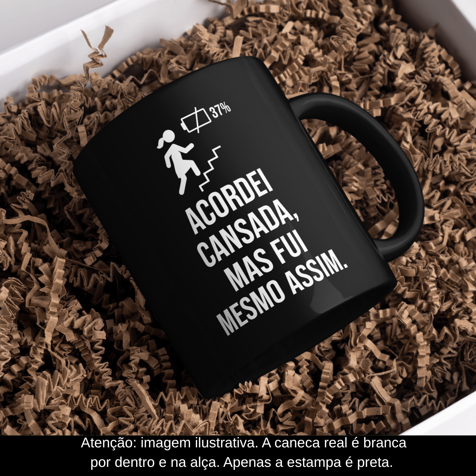 Nome do produto: Caneca Na Base da Disciplina Oficial (Versão Feminina – Estampa Preta)