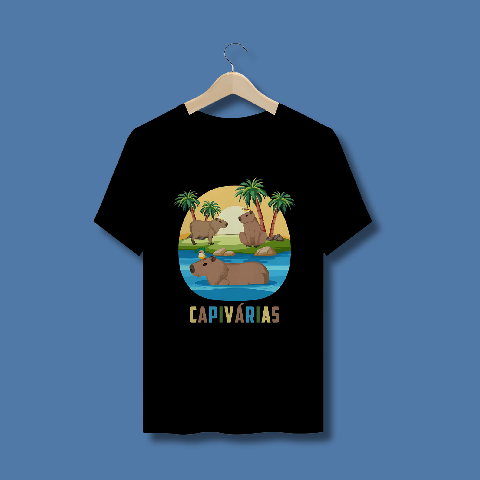 Capivárias - Camiseta com Estampa na frente