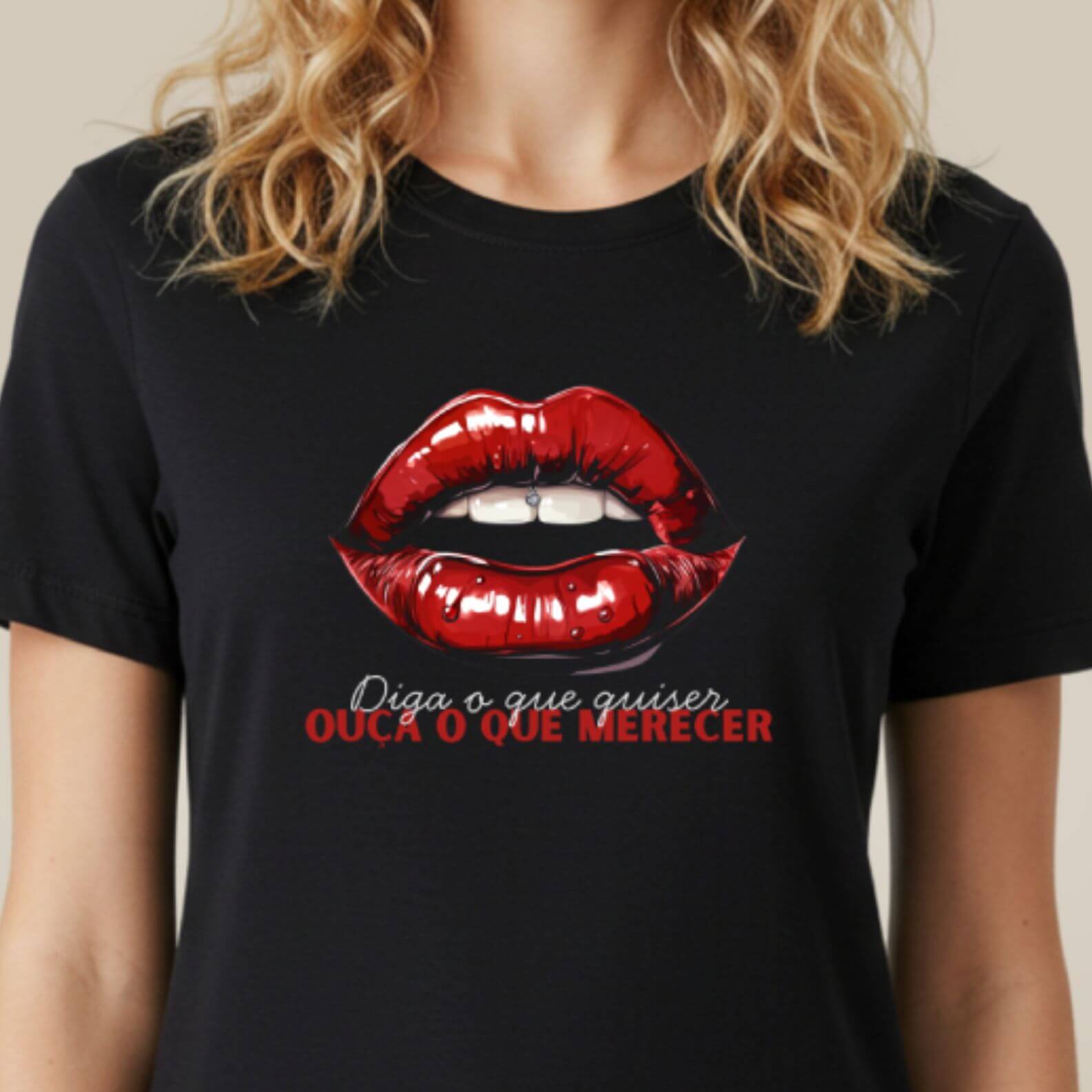 Camiseta Bocas - Diga o Que Quiser