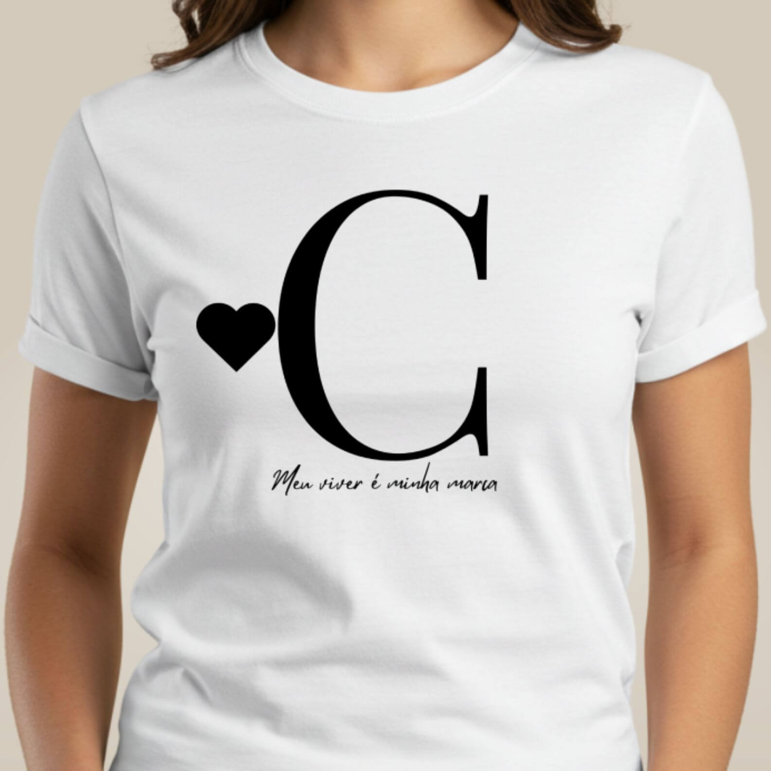 Camiseta Letra C - Meu Viver é Minha Marca