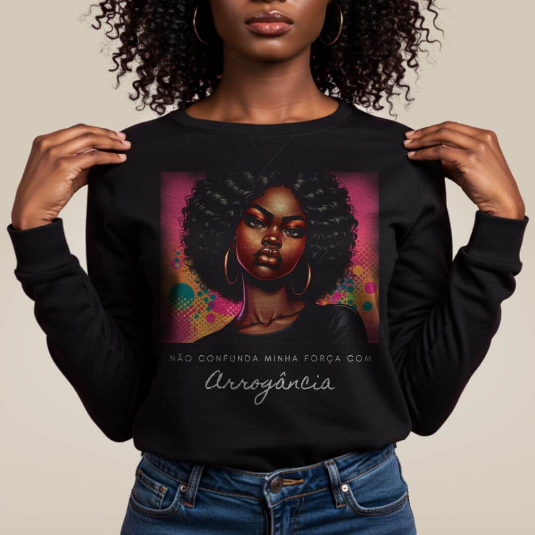 Moletom Preta Perfeita -Força