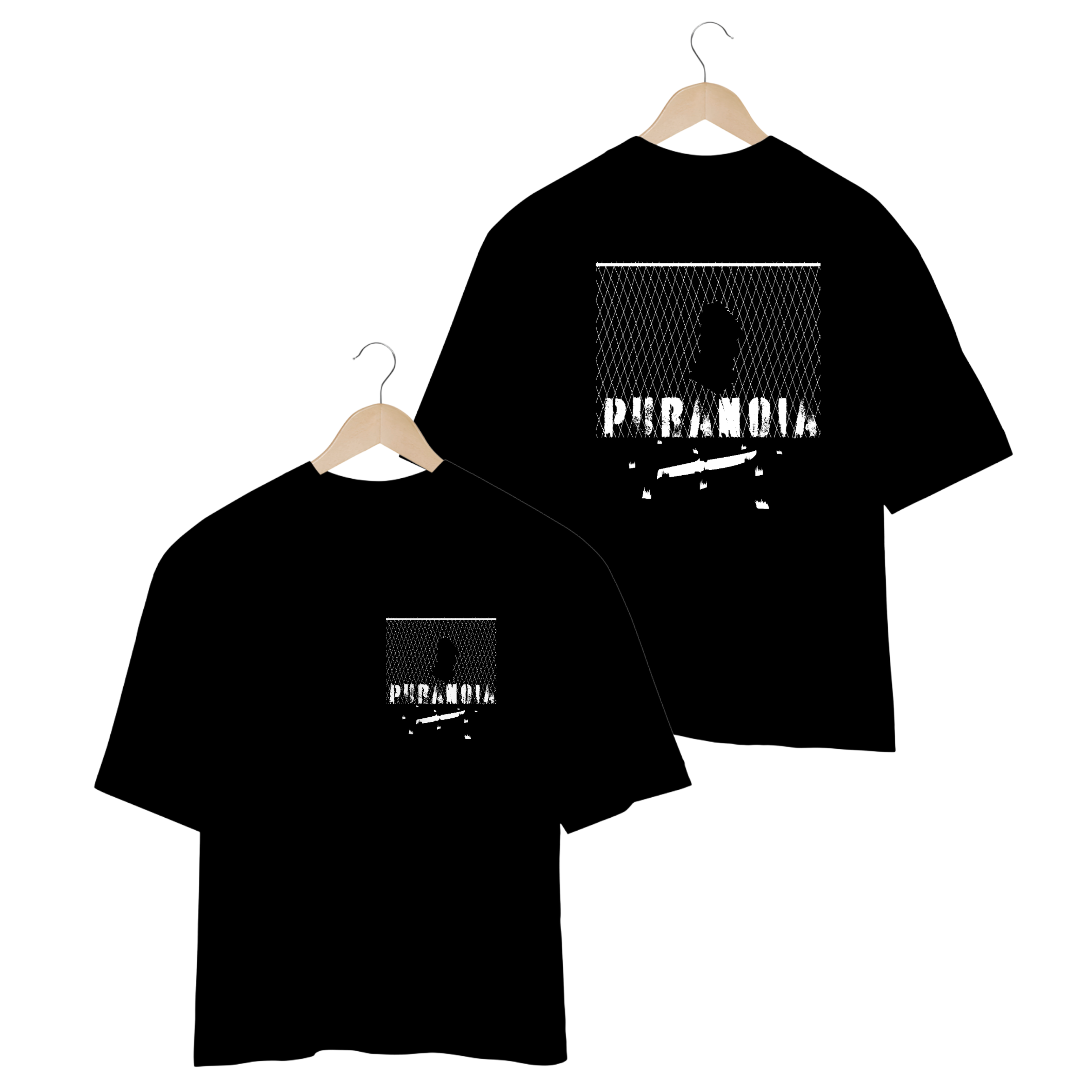 camiseta oversized puranoia prisão preta