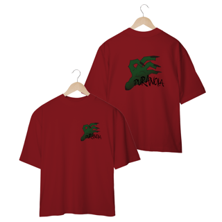 camiseta oversized puranoia zumbi vinho