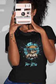 Baby Look Prime Urso com Faixa - Azul