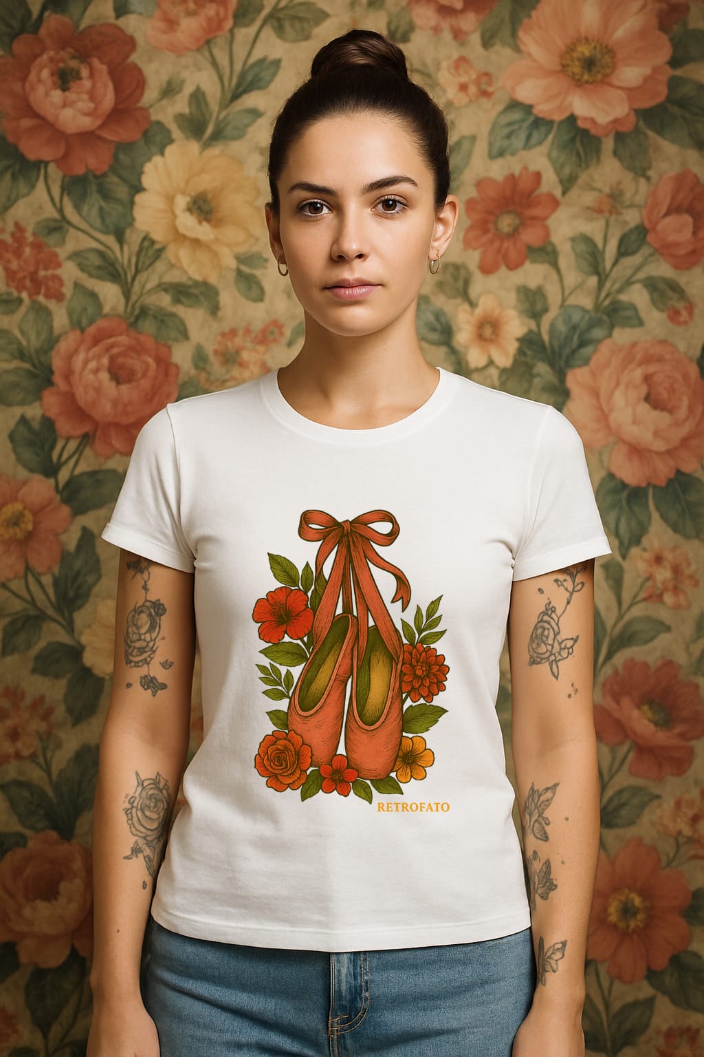 Baby Long Classic Sapatilha Floral Vintage