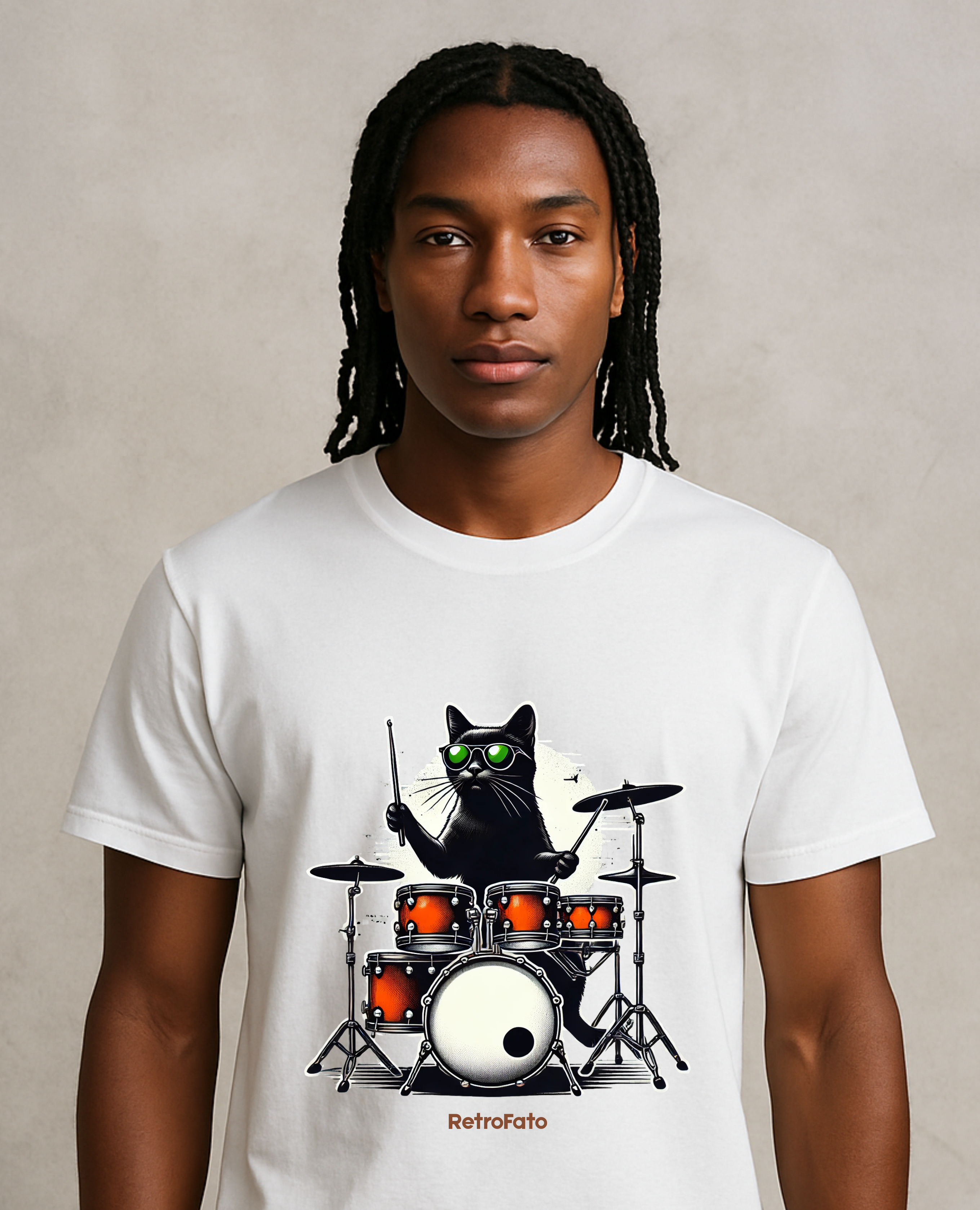 T-Shirt Classic Unissex - Gato Baterista