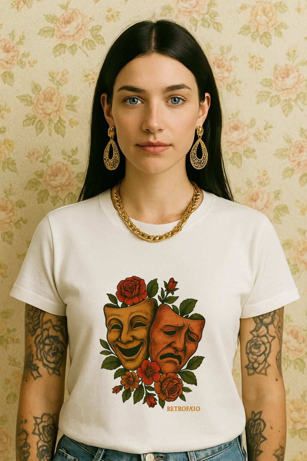 T-Shirt Classic Unissex Teatro Floral Vintage 