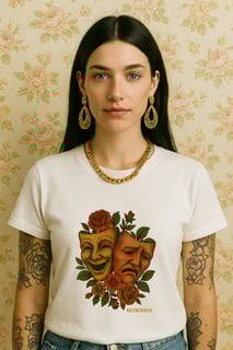 T-Shirt Classic Unissex Teatro Floral Vintage 