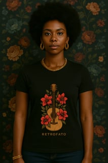 Baby Long Classic Violão Clássico Floral Vintage