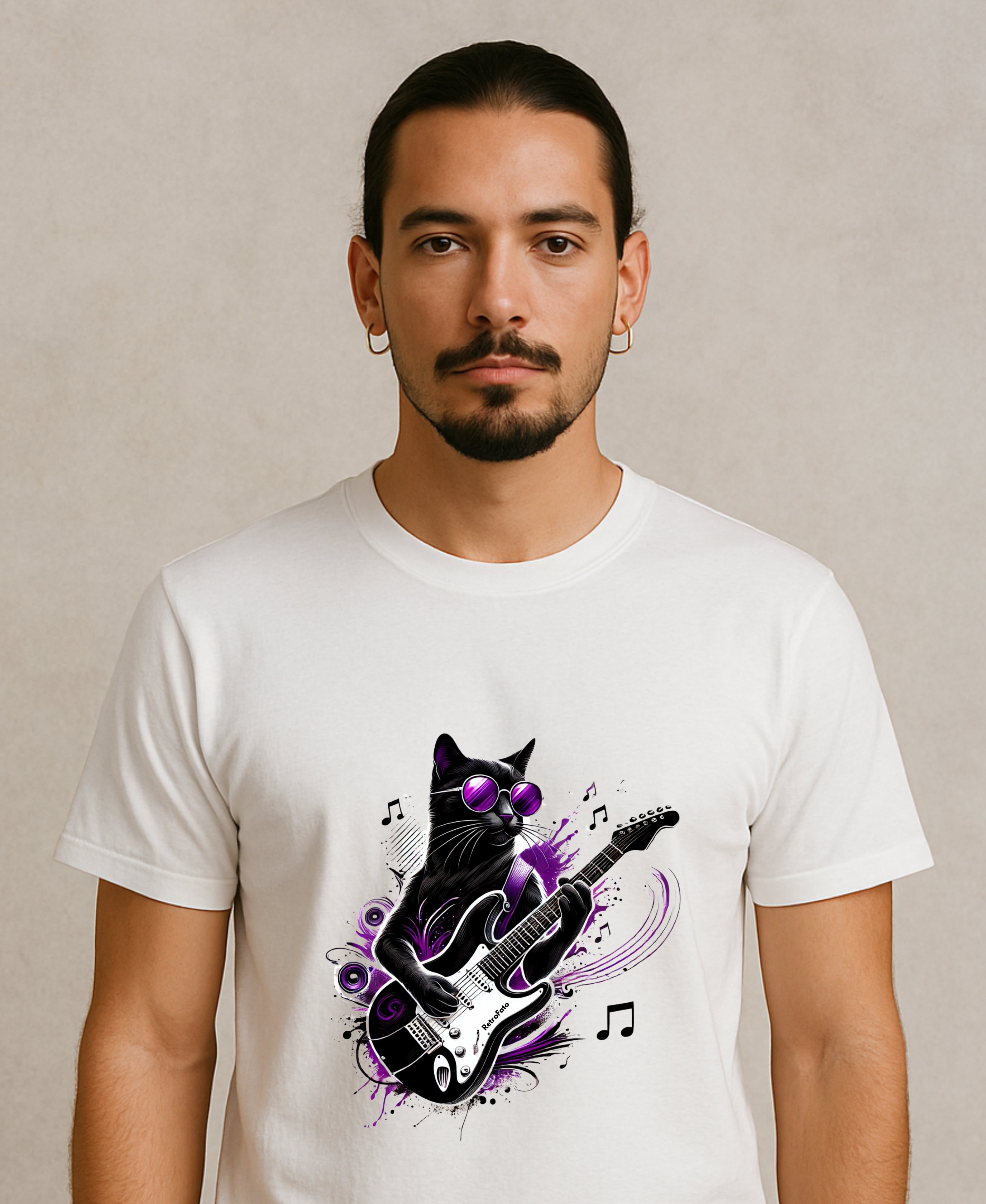 T-Shirt Classic Unissex - Gato Guitarrista