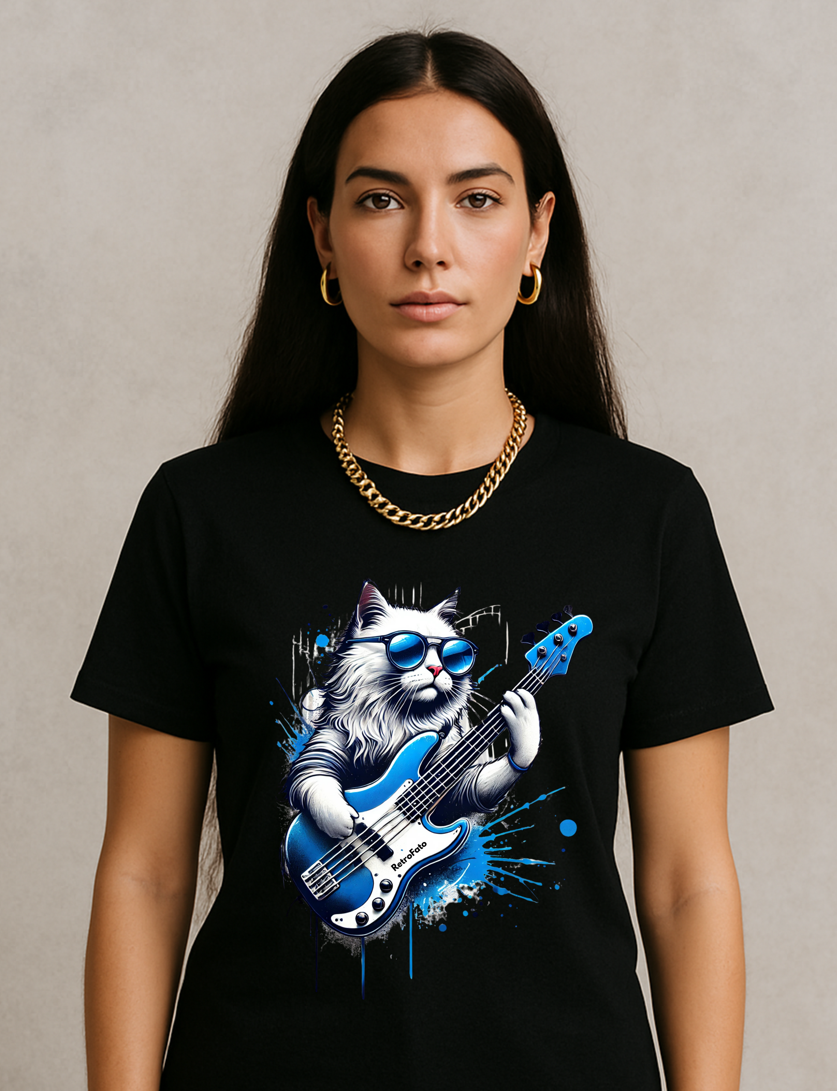 T-Shirt Classic Unissex - Gato Baixista 