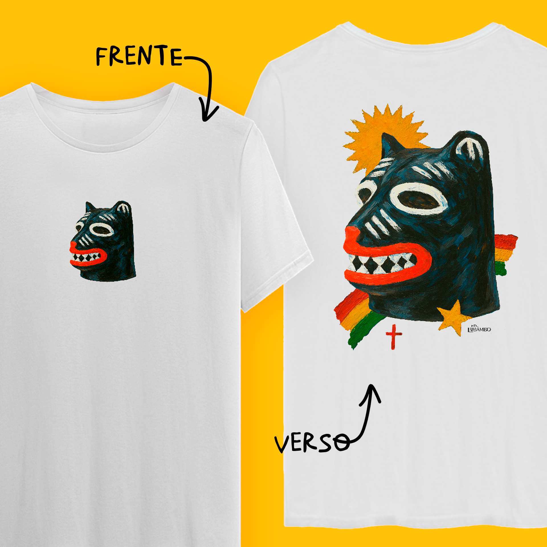 Camiseta La Ursa Preta Arte (frente e verso)