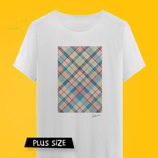 Camiseta Plus Size Xadrez Colorido
