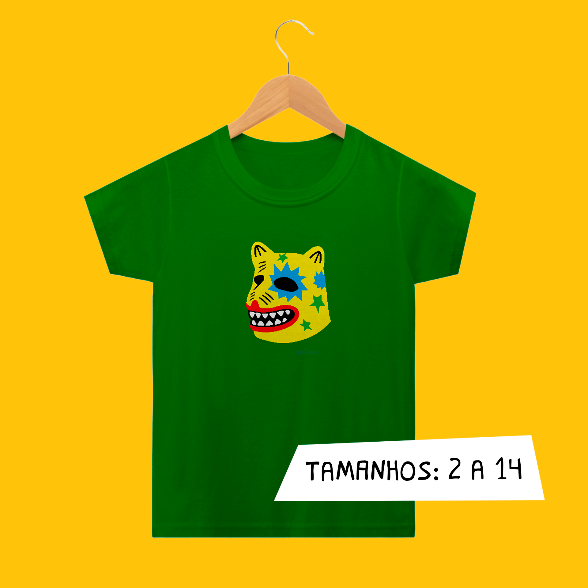 Camiseta Infantil La Ursa Estampada Amarela 