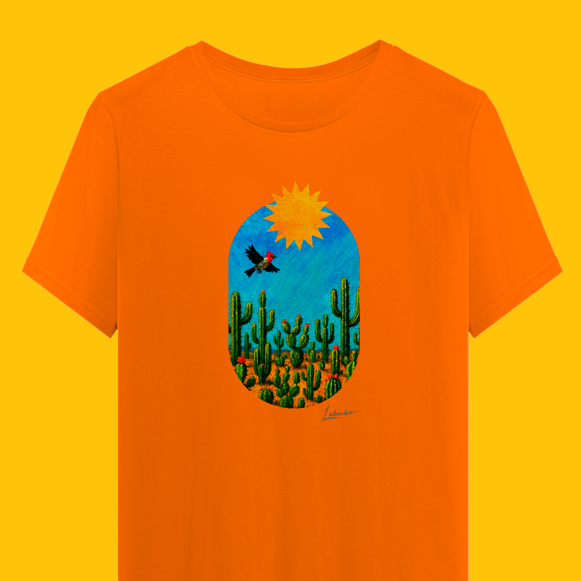 Camiseta Galo de Campina (Coleção Pássaros e Cactos)