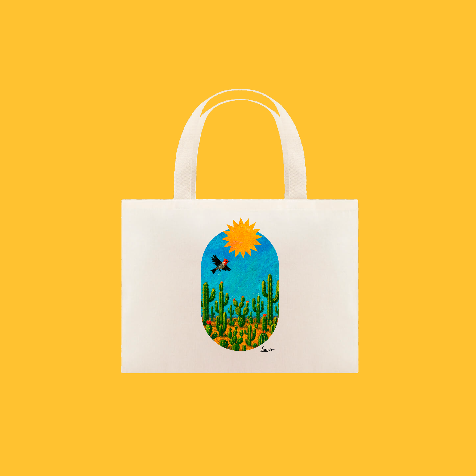 Ecobag Galo de Campina (Coleção Pássaros & Cactos)