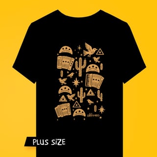 Camiseta Plus Size Xilo Icones (estampa clara)