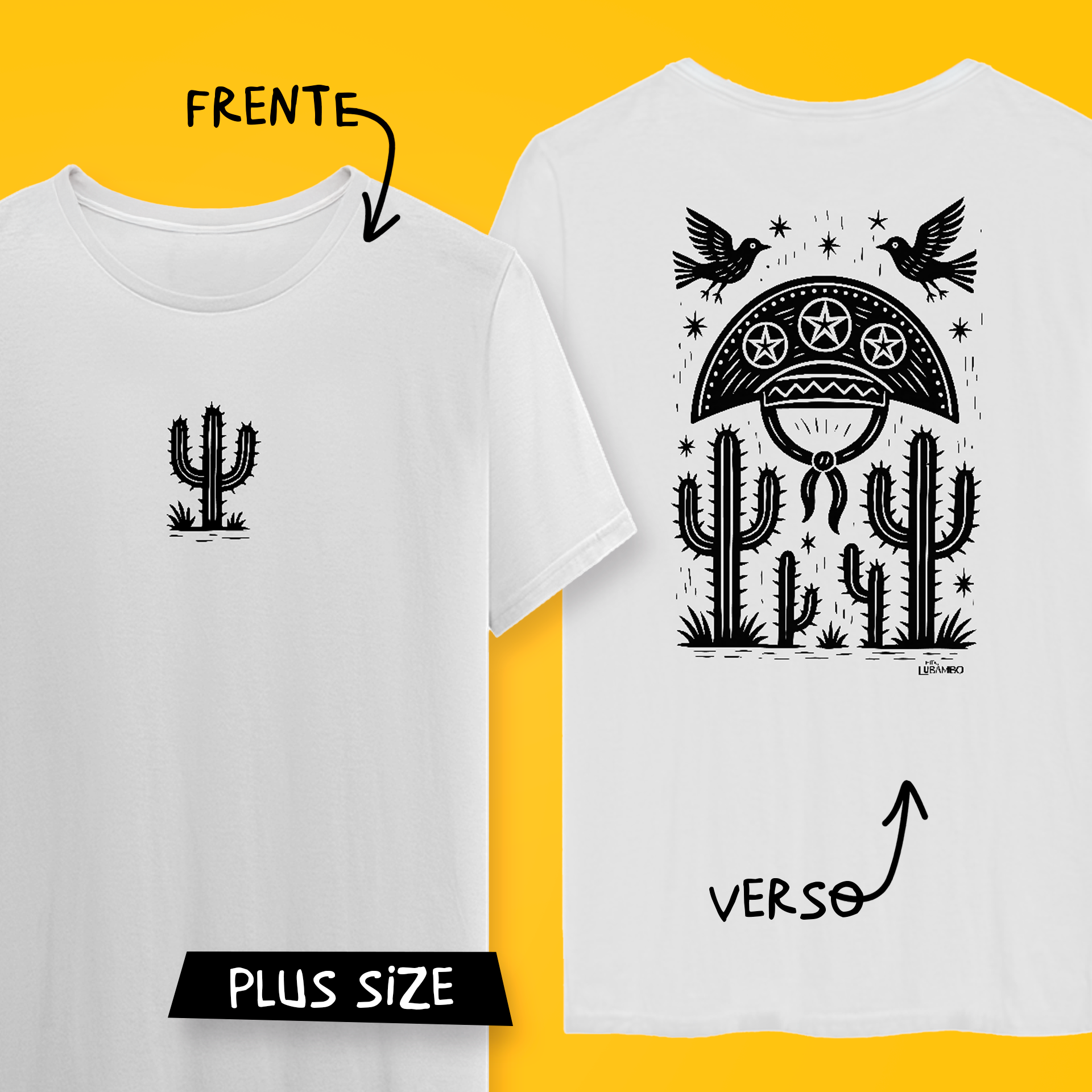 Camiseta Plus Size Xilo Cangaceiro (frente e verso)