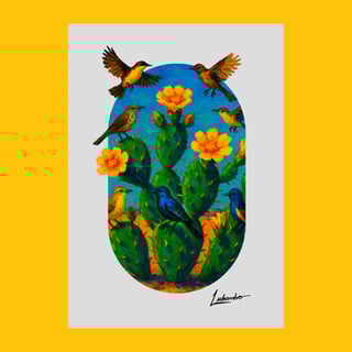 Poster Pássaros e Cactos