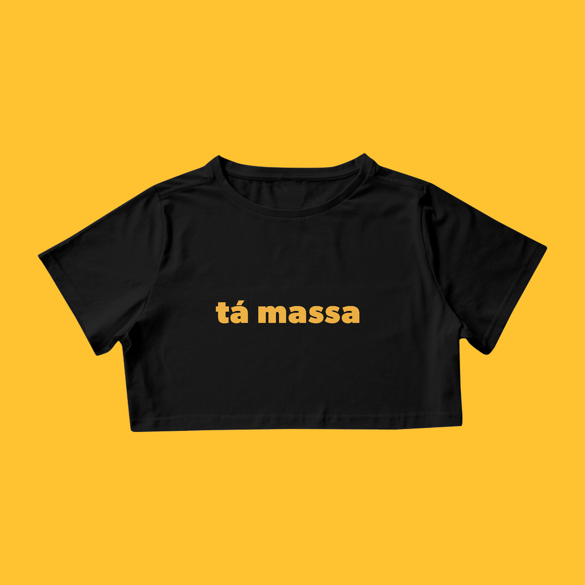 Cropped Tá Massa (estampa amarela)