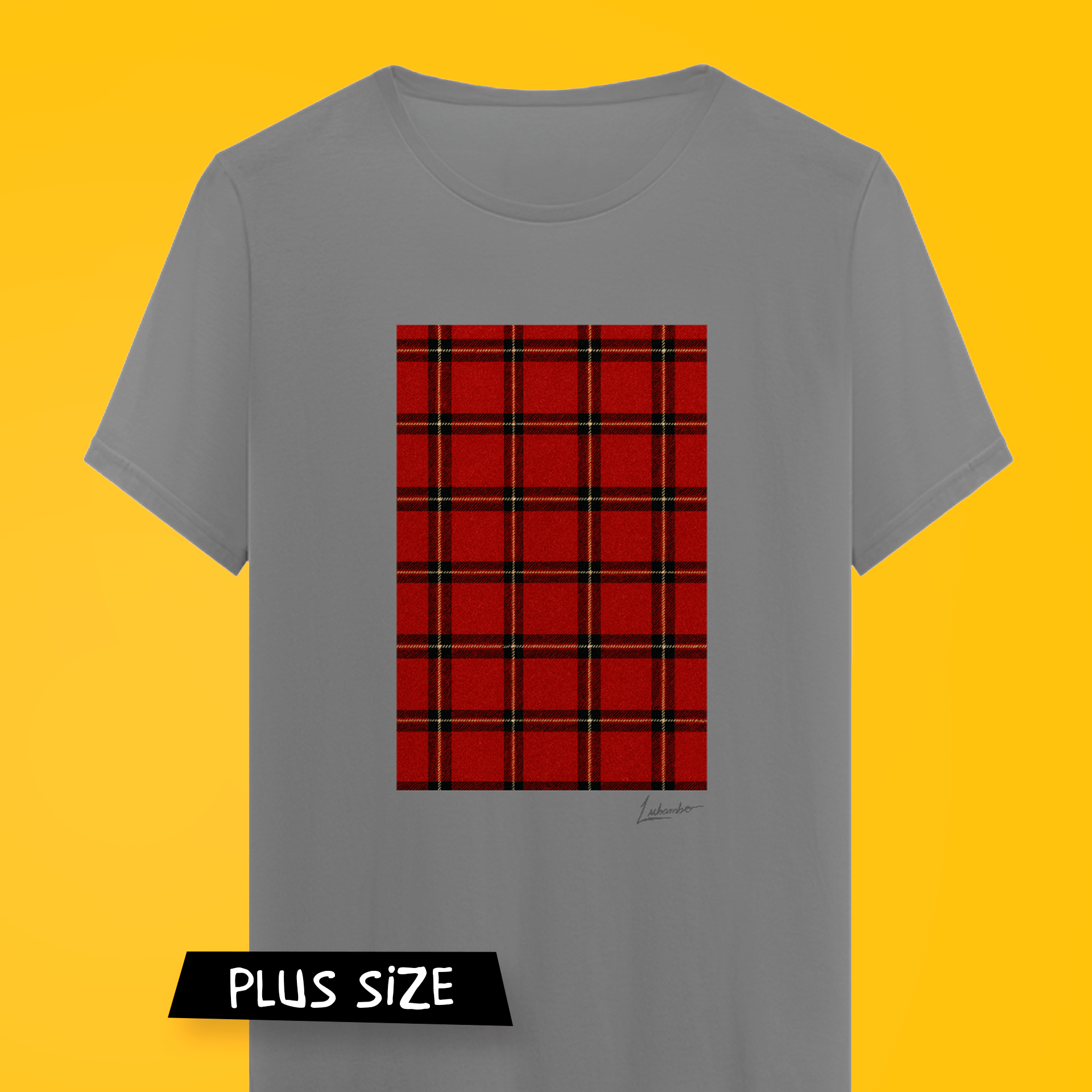 Camiseta Plus Size Xadrez Vermelho